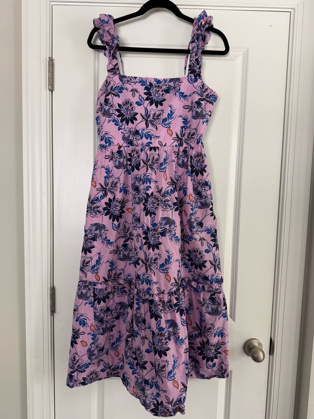 J. Crew Floral Square Neck Midi Dress
